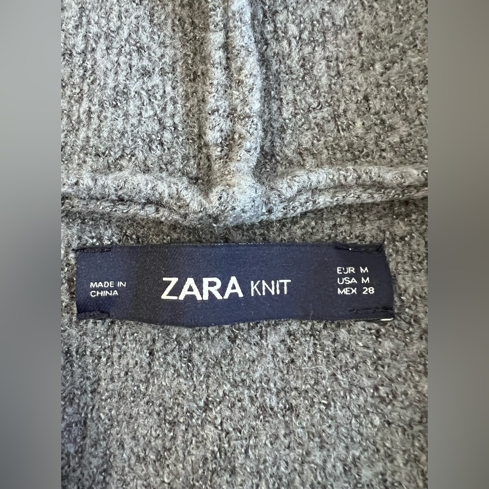 ZARA Women’s Size Medium knit ‎ Button Front cardigan  Coat Gray - Picture 6 of 8